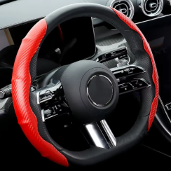10 Pcs Auto Interior Accessories Universal Carbon Fiber Leather Car Steering Wheel Cover
