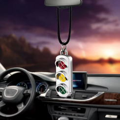 12 Pcs Pendant Tag Car Traffic Light Keychain For Men